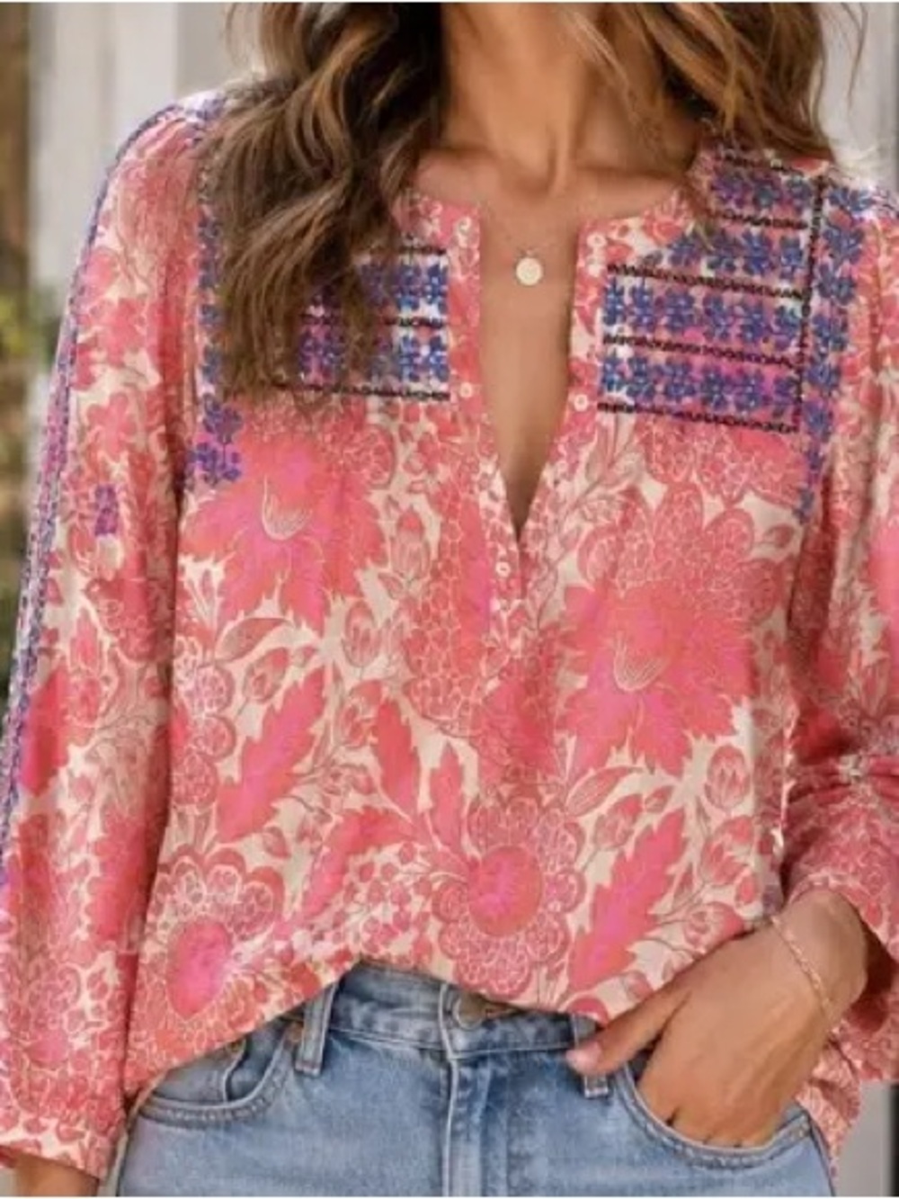 J. Crew Popover Blouse - Floral Embroidered Yoke Blouse - Fits 4-12 (see pics)
